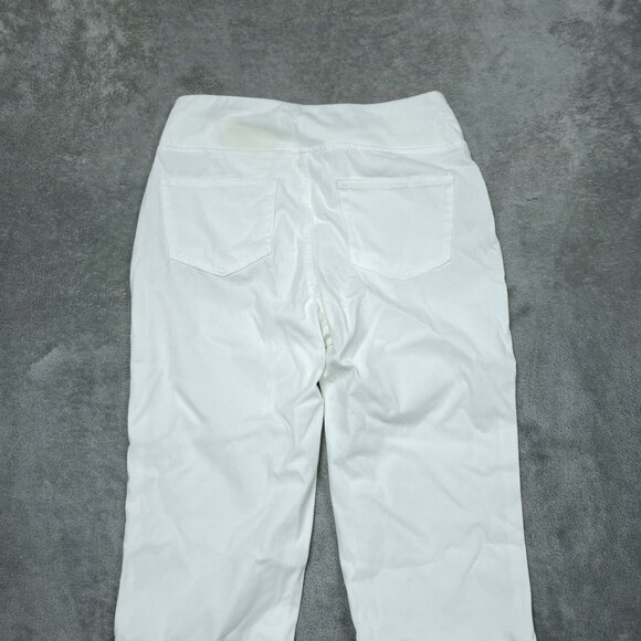 Belle By Kim Gravel White Capri Pants Size 8P Cotton Blend Stretch a0216 - Picture 7 of 10